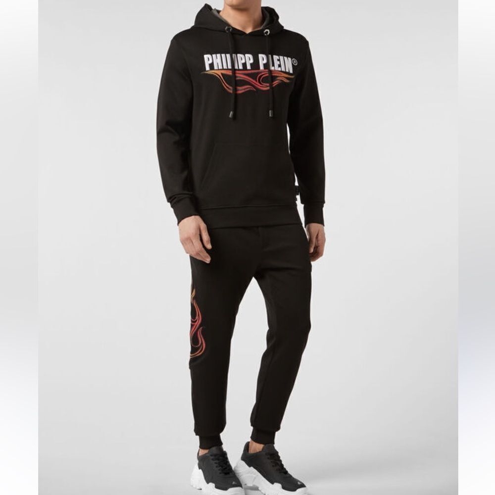 Phillip Plein Black Hoodie Men’s SweatSuit Jogger Set (Size Small)